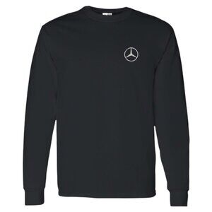 Men’s Mercedes-Benz Car Logo Embroidered Cotton Long Sleeve - Black